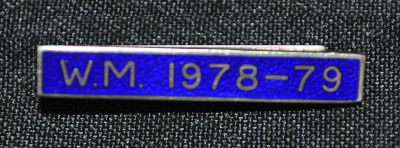 Breast Jewel Lower Date Bar - WM 1978-79 - Blue Enamel - Click Image to Close